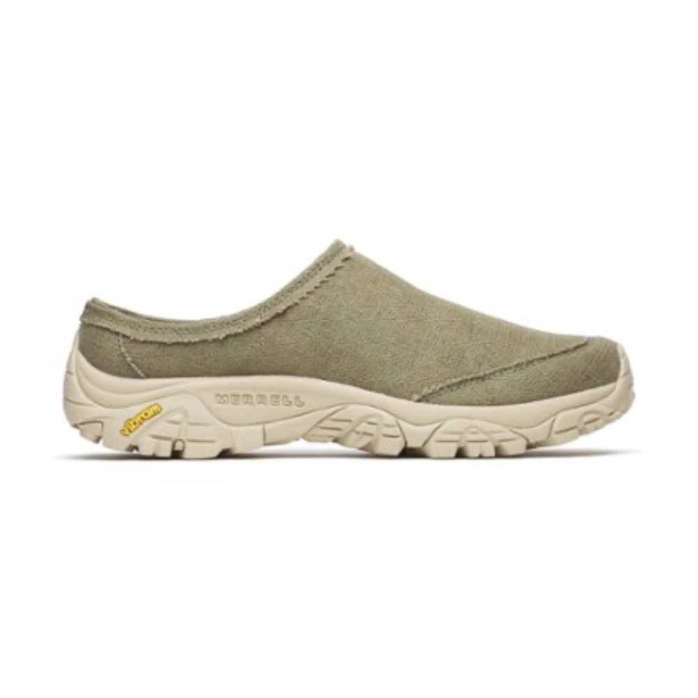 Merrell Women's Moab 2 Slide Canvas SE Slip-On‎ Canvas Alloy Beige Size 7.5